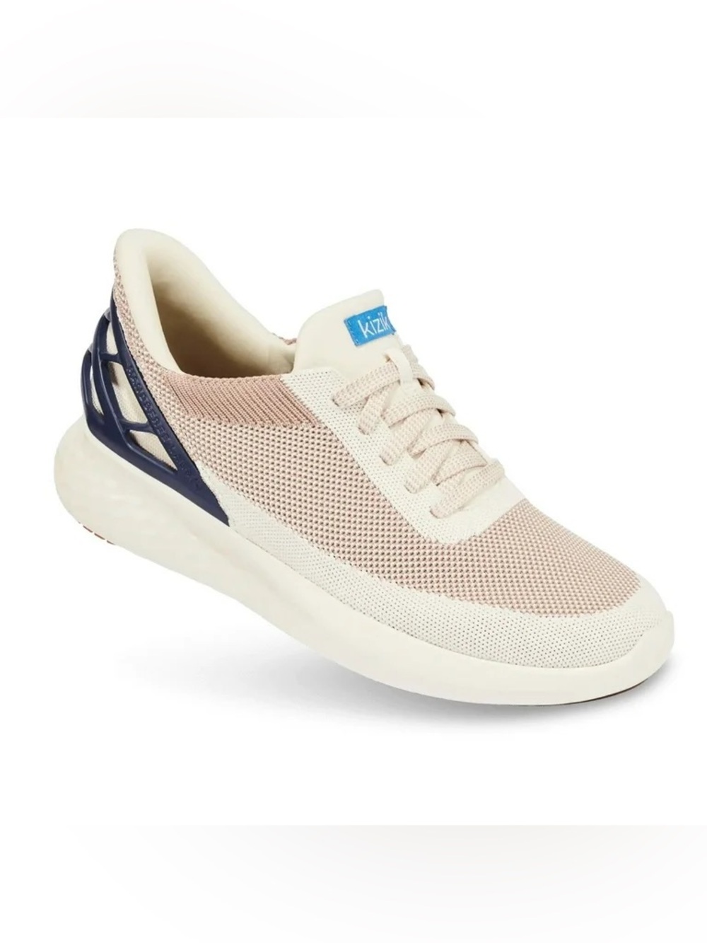 Kizik Athens Knit Lace-Up Sneakers in Warm Taupe